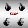 Service Caster 6 Inch SS Glass Filled Nylon Swivel Caster Set with Roller Bearings 2 Brakes SCC SCC-SS30S620-GFNR-2-TLB-2